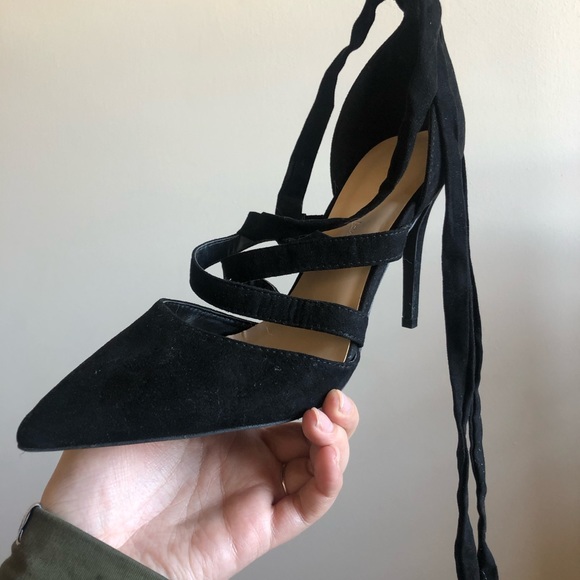 Suede lace up heels - Picture 4 of 7